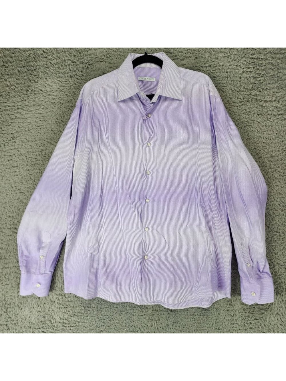 Luciano Moresco Shirt Mens XL Purple 100% Cotton Long Sleeve Button Italy